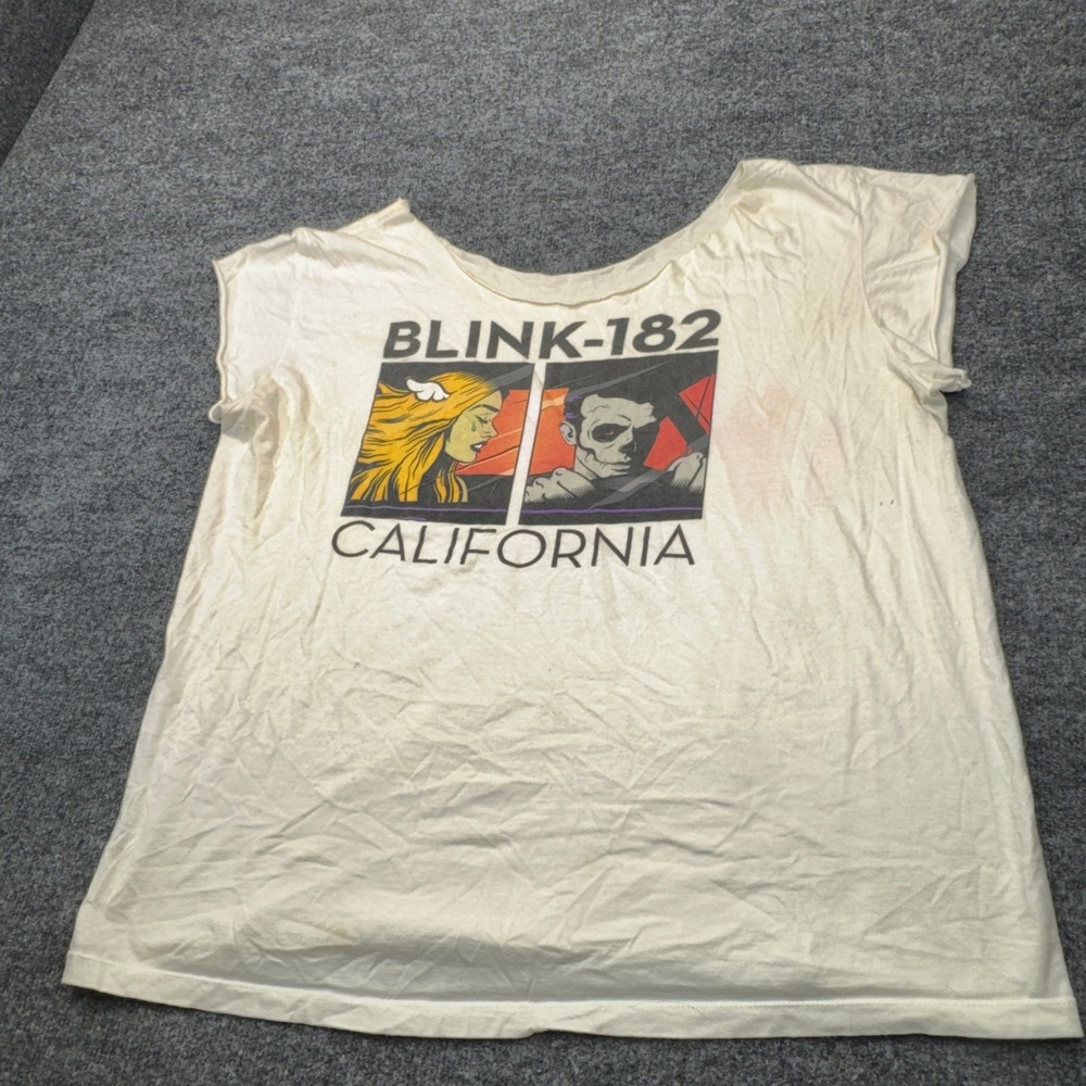 Blink-182 California Graphic T-Shirt Mens XL White Pop Punk Band Tee Rock Merch